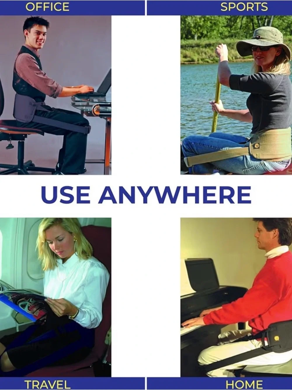 Nada-Chair ~portable wearable back support systems in a convent carrying case